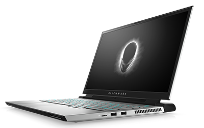 Alienware m17 R4 White with Tobii Faced Left
